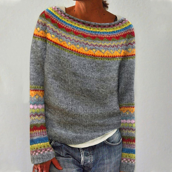 Women's Fair Isle Knit Sweater in Retro Pattern
