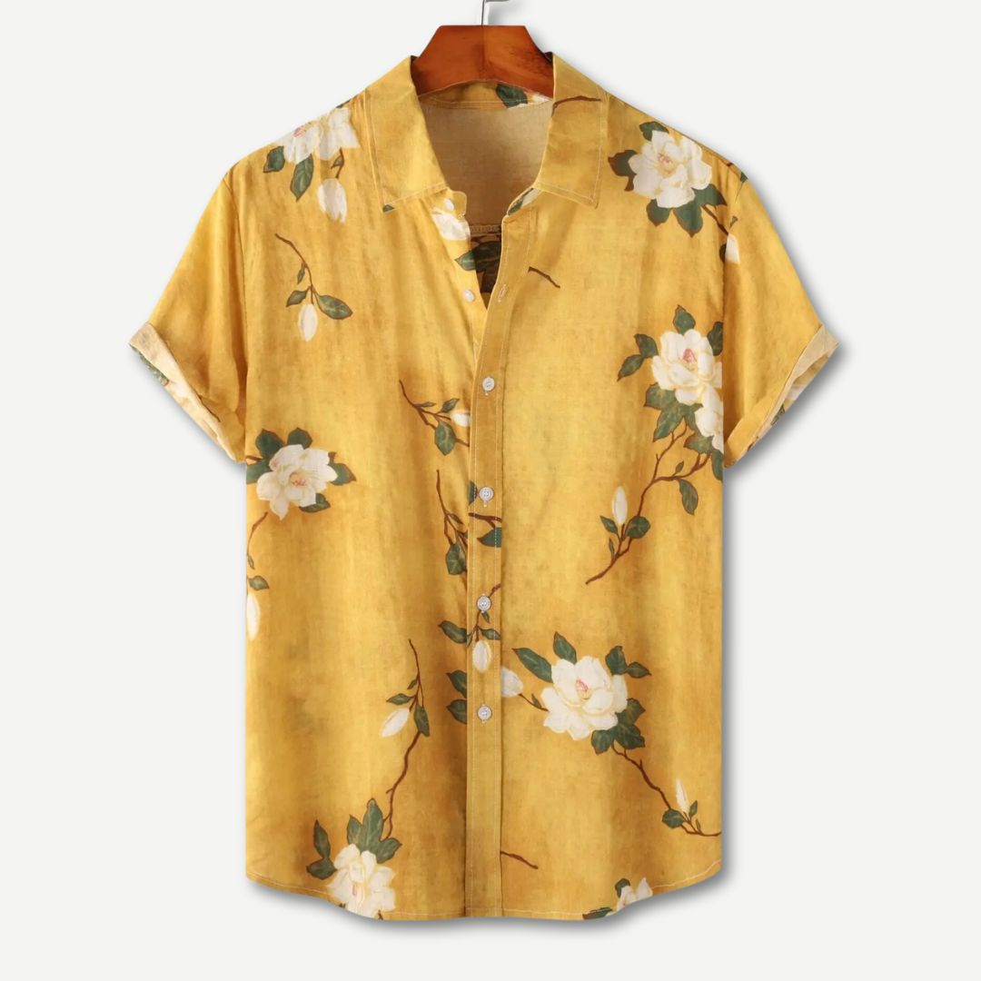 Men's Floral Print Short Sleeve Shirt
