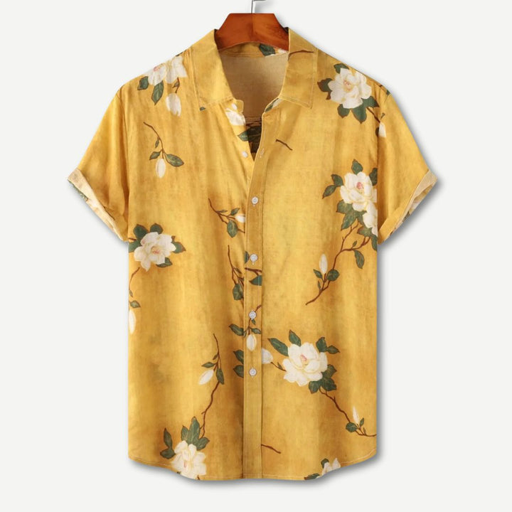 Men's Floral Print Short Sleeve Shirt