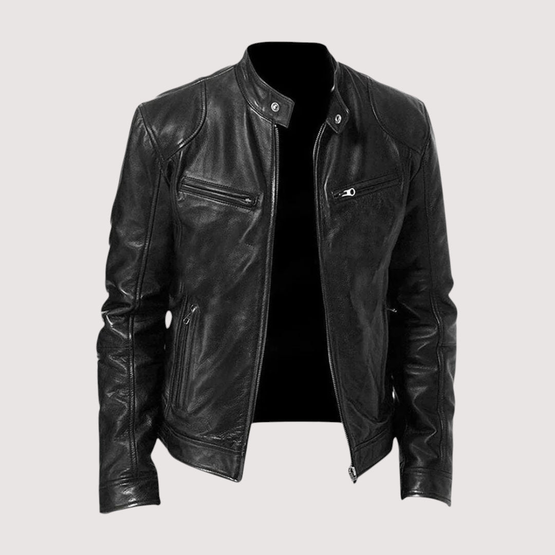 Men's Leather Biker Jacket