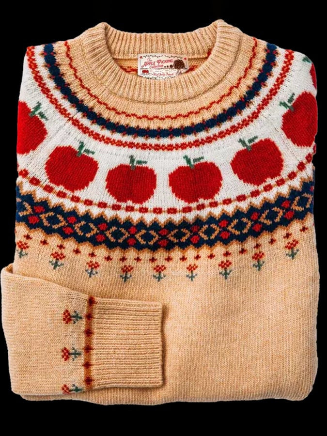 Women's Apple Fair Isle Knit Sweater