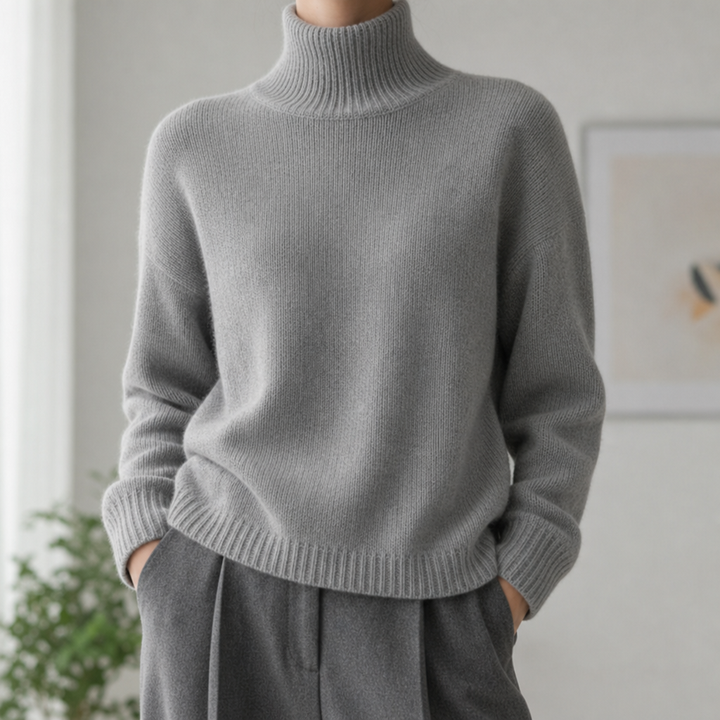 Women's Knit Turtleneck Sweater in Relaxed Fit