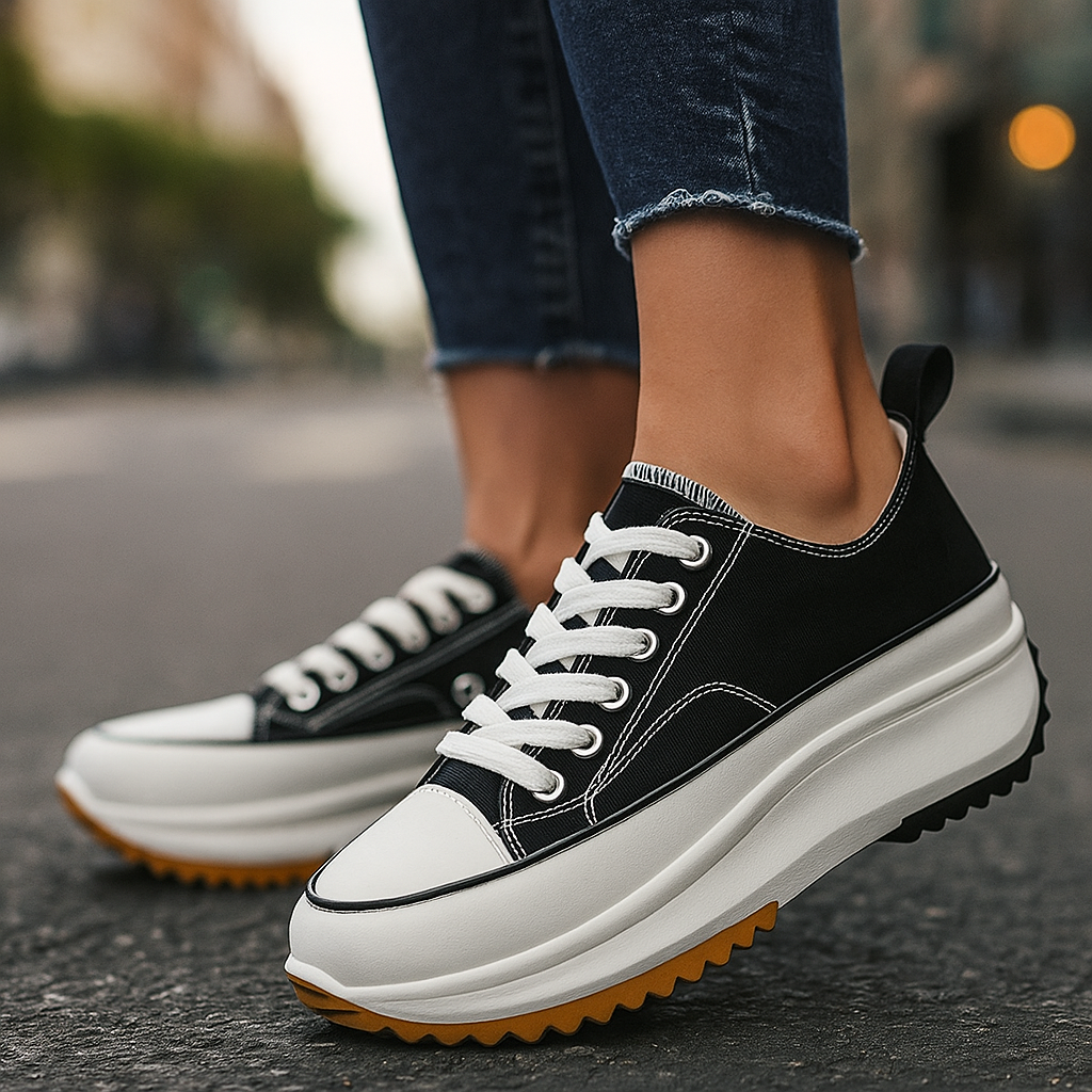 Women's Tiger Print Platform Sneakers with Orthopedic Insole