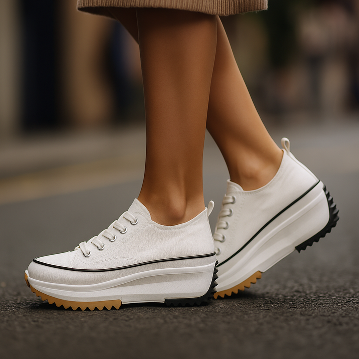 Women's Tiger Print Platform Sneakers with Orthopedic Insole