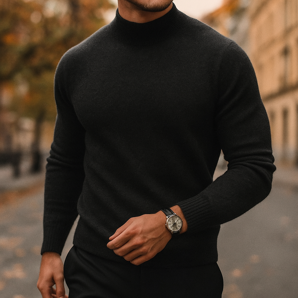 Men's Ribbed Turtleneck Sweater in Regular Fit