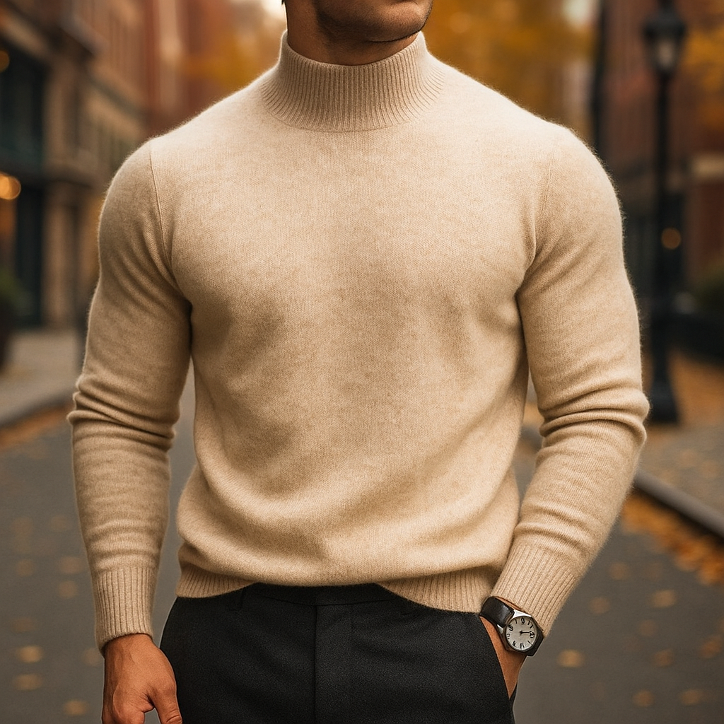 Men's Ribbed Turtleneck Sweater in Regular Fit