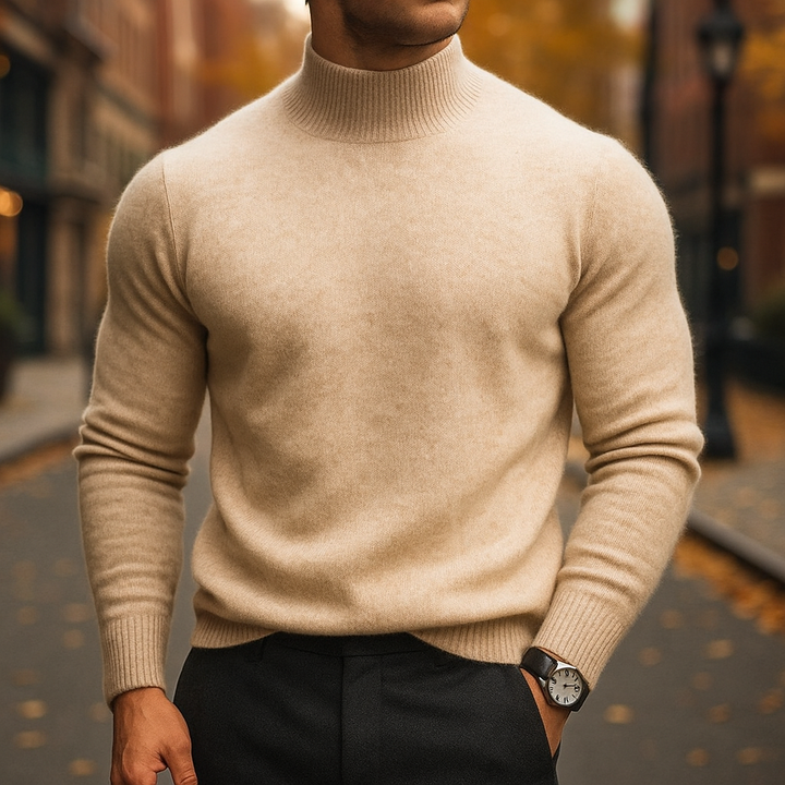 Men's Ribbed Turtleneck Sweater in Regular Fit