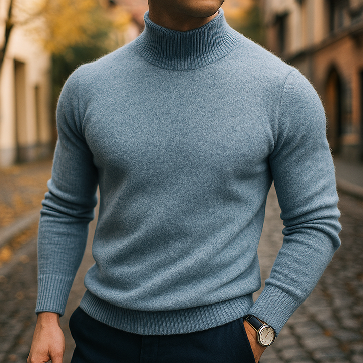 Men's Ribbed Turtleneck Sweater in Regular Fit