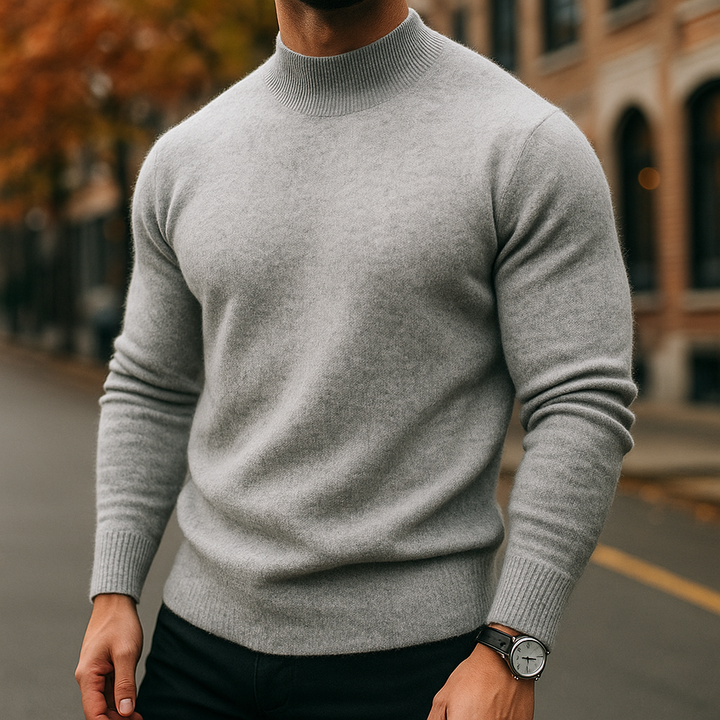 Men's Ribbed Turtleneck Sweater in Regular Fit