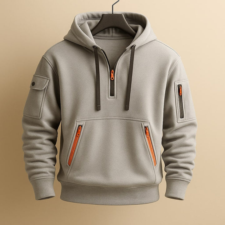 Men's Fleece Zip Hoodie Jacket with Utility Pockets