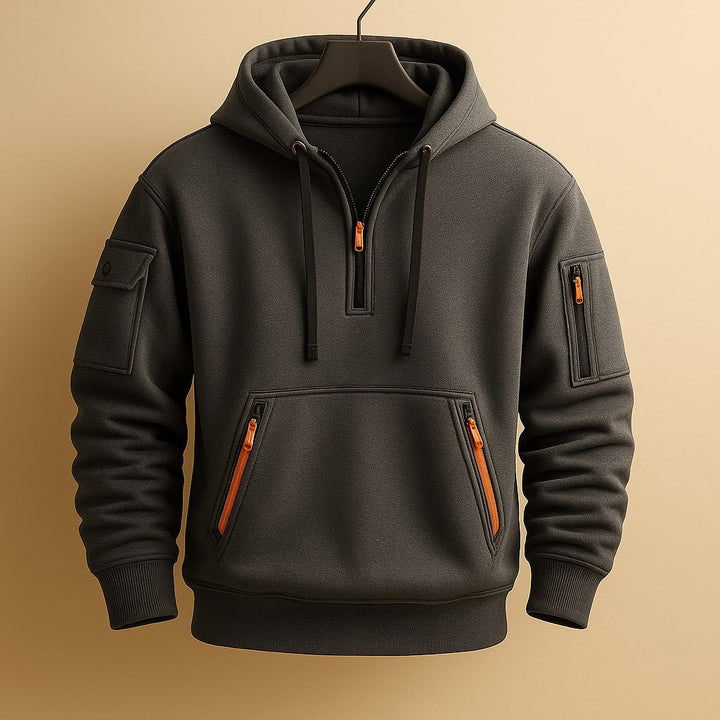 Men's Fleece Zip Hoodie Jacket with Utility Pockets