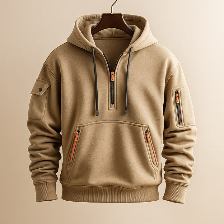 Men's Fleece Zip Hoodie Jacket with Utility Pockets