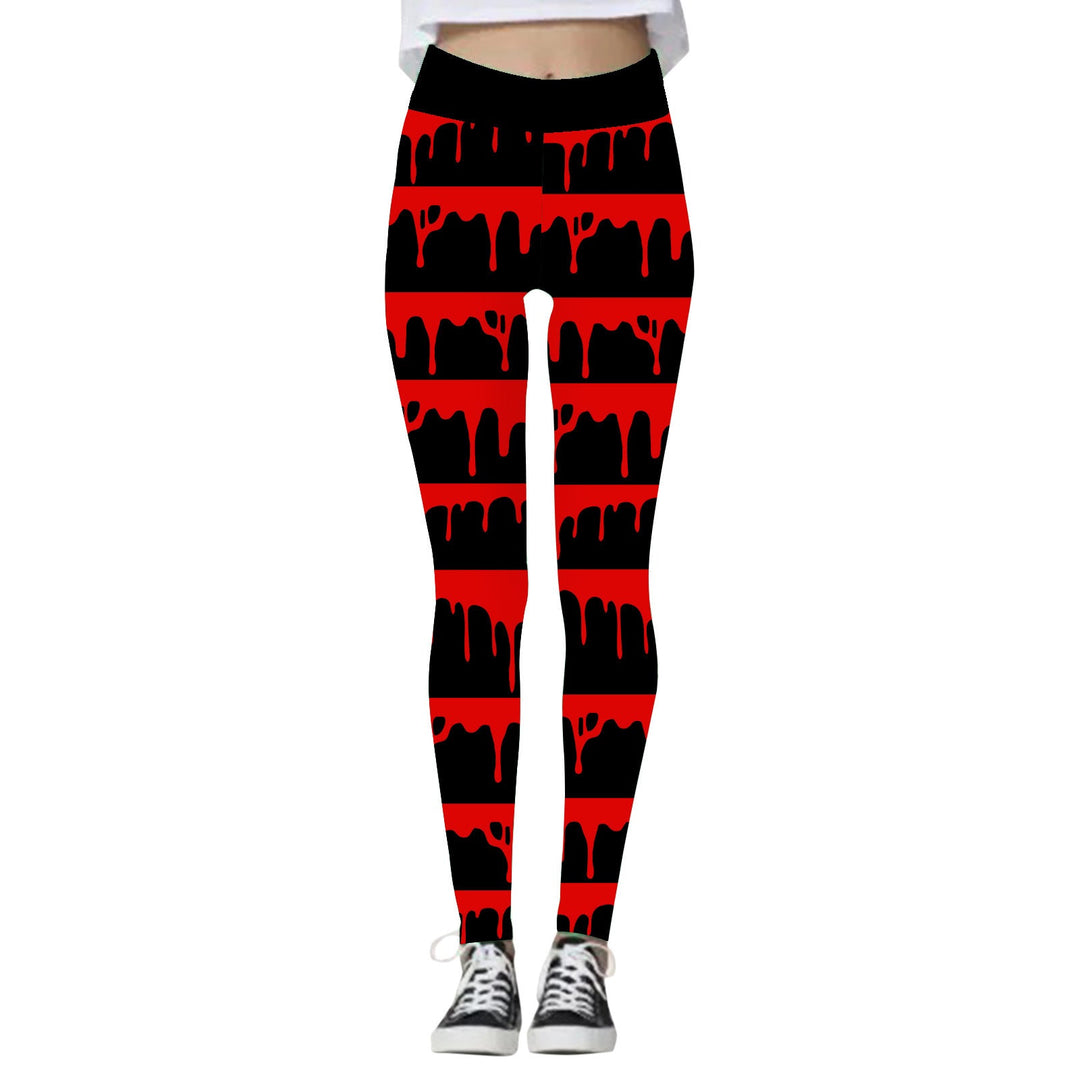 Women's Skull and Pumpkin Print Halloween Leggings
