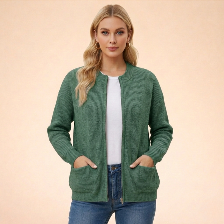 Women's Zip Front Knit Cardigan