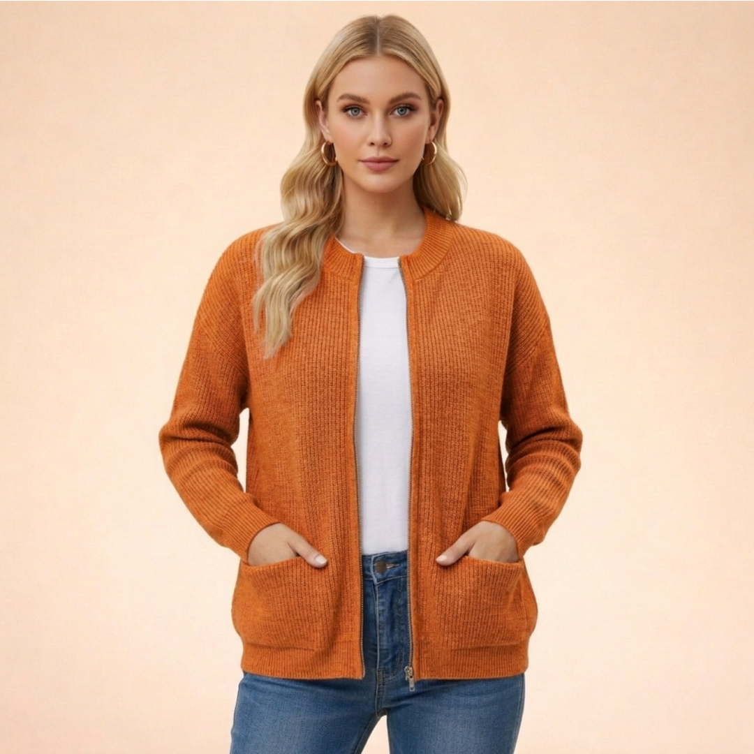 Women's Zip Front Knit Cardigan