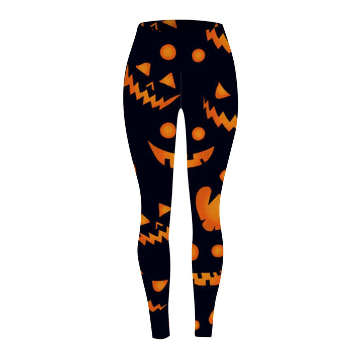 Women's Pumpkin Print Halloween Leggings