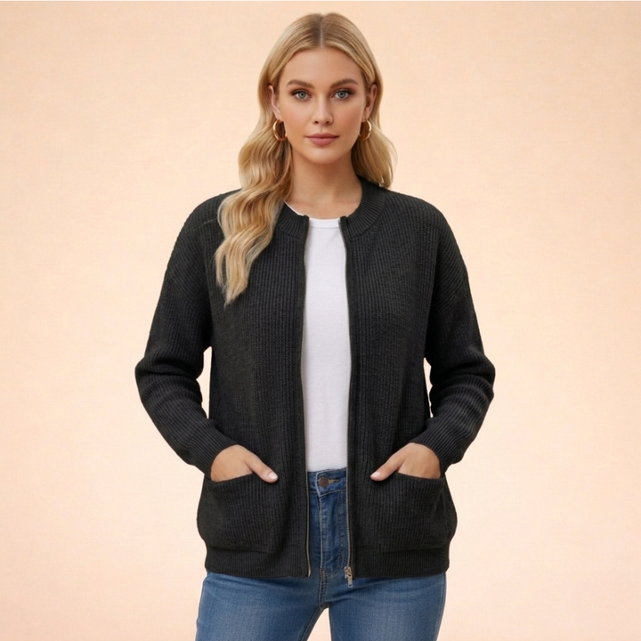 Women's Zip Front Knit Cardigan