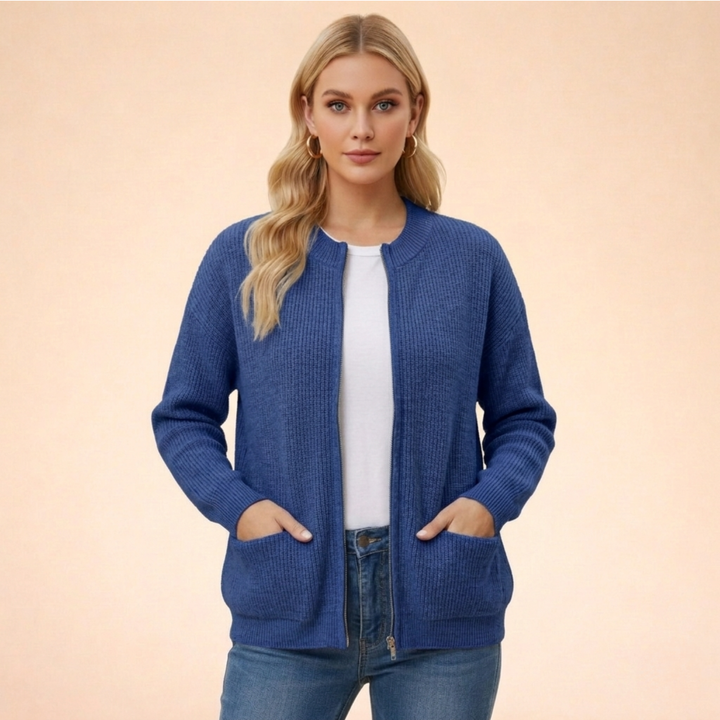 Women's Zip Front Knit Cardigan