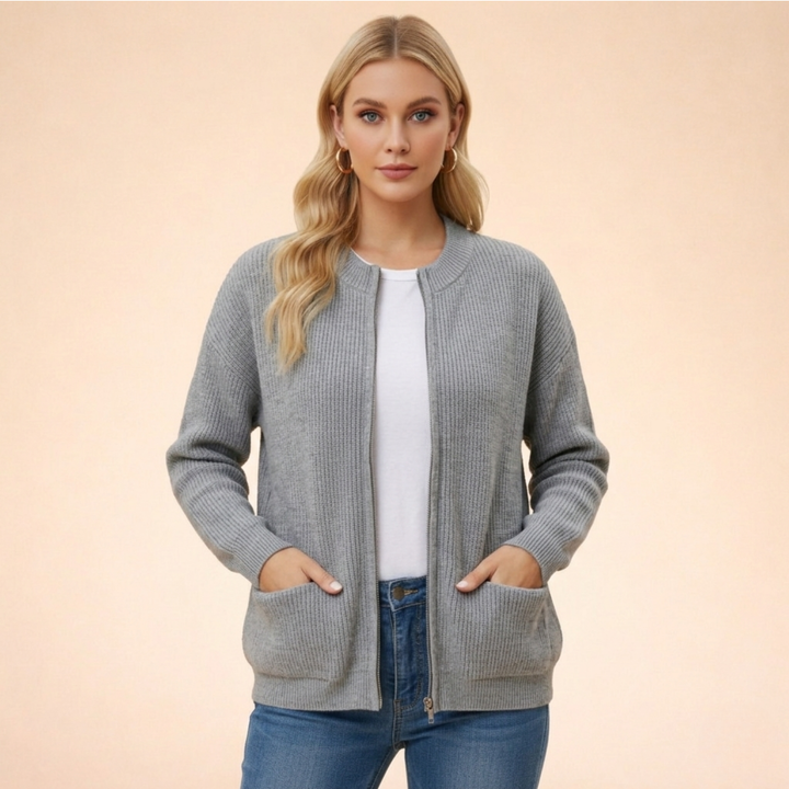 Women's Zip Front Knit Cardigan