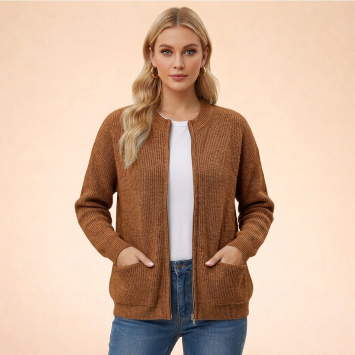 Women's Zip Front Knit Cardigan