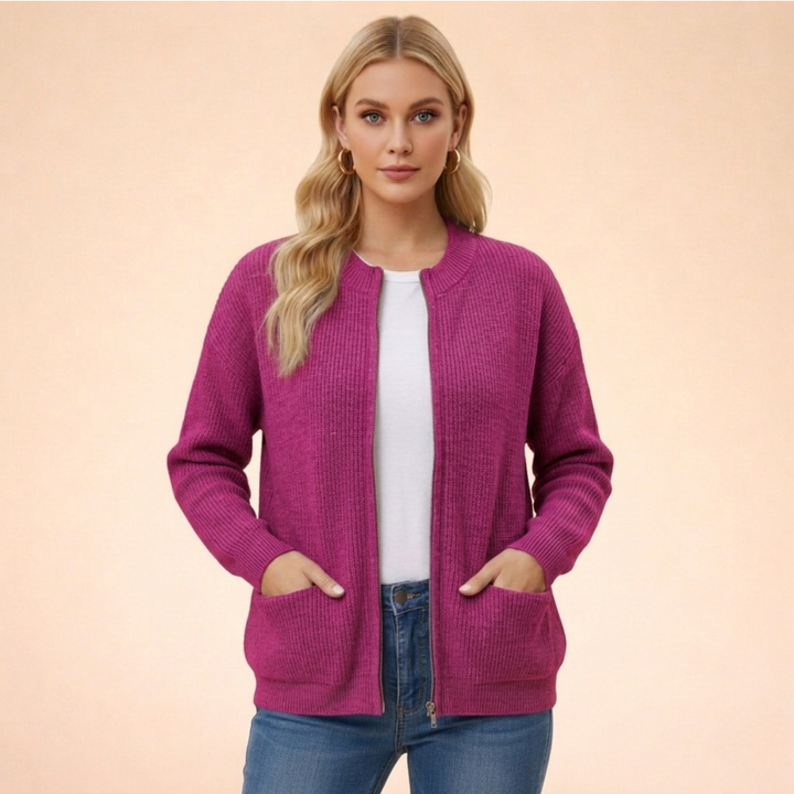 Women's Zip Front Knit Cardigan