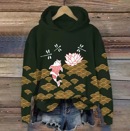 Women's Cherry Blossom Print Oversized Hoodie