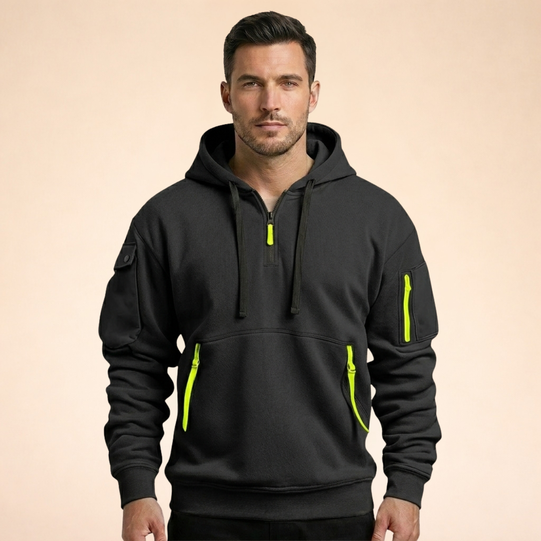 Men's Utility Quarter-Zip Hoodie with Zip Pockets