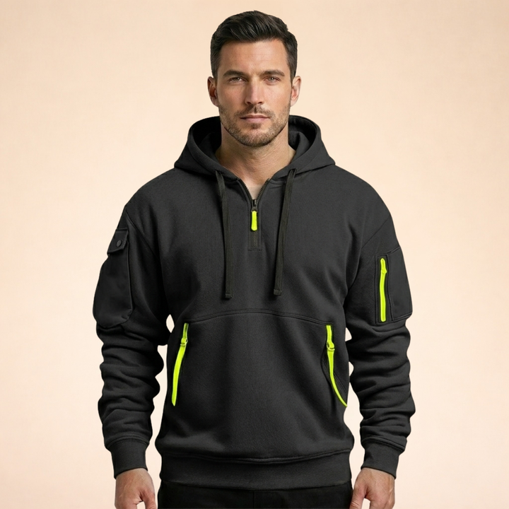 Men's Utility Quarter-Zip Hoodie with Zip Pockets