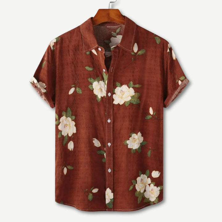 Men's Floral Print Short Sleeve Shirt