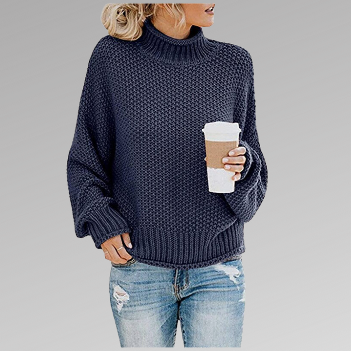 Women's Chunky Knit Oversized Turtleneck Sweater