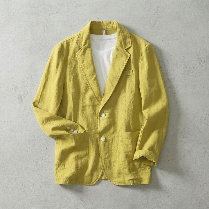 Men's Linen Blend Blazer Jacket in a Relaxed Fit