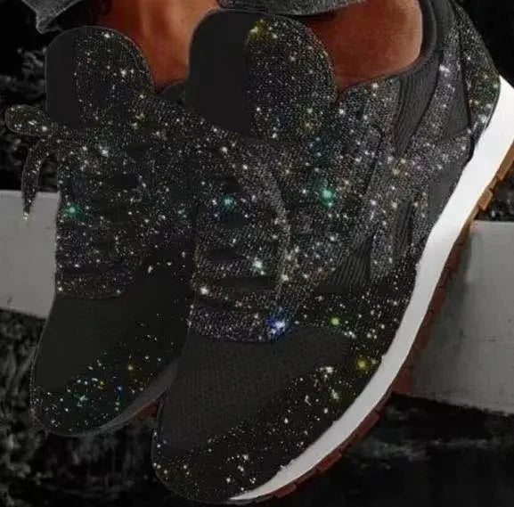 Women's Glitter Mesh Platform Sneakers