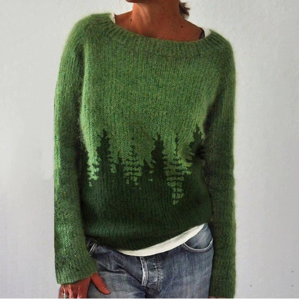 Women's Fair Isle Knit Sweater in Relaxed Oversized Fit