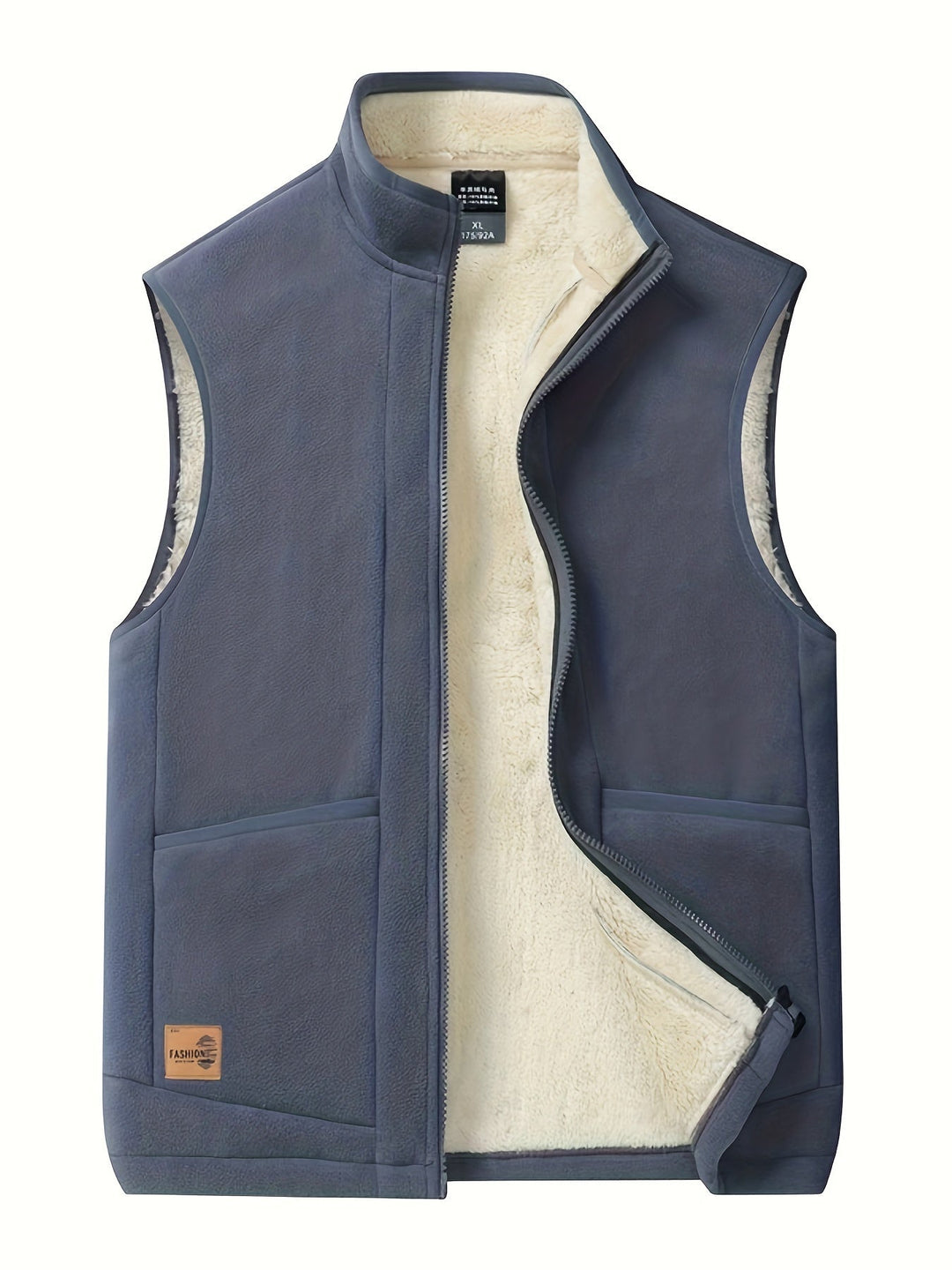Men's Fleece Sherpa-Lined Zip Vest