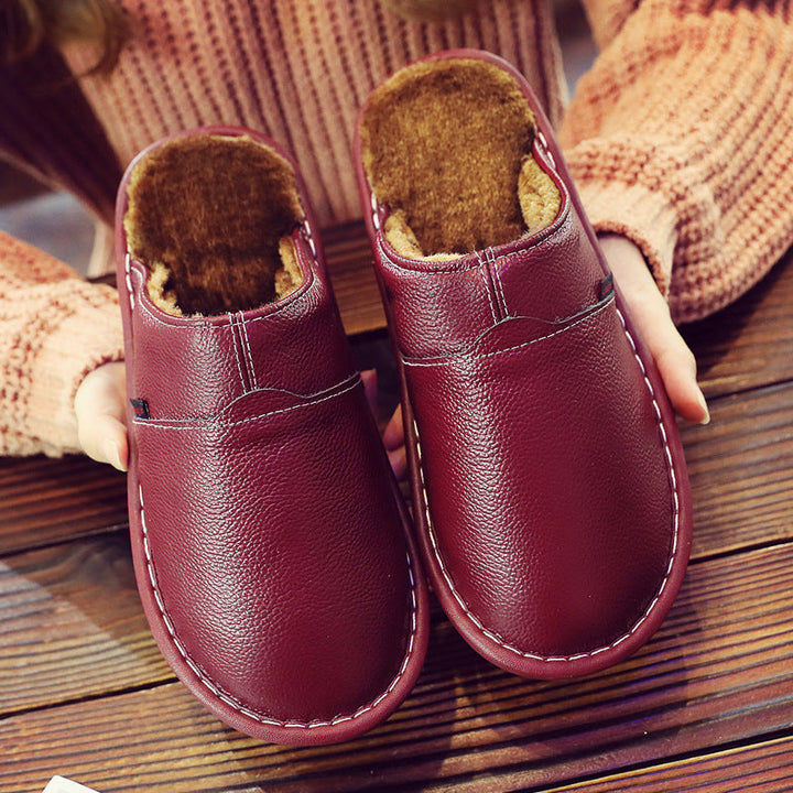 Fur-Lined Slippers with Waterproof Sole