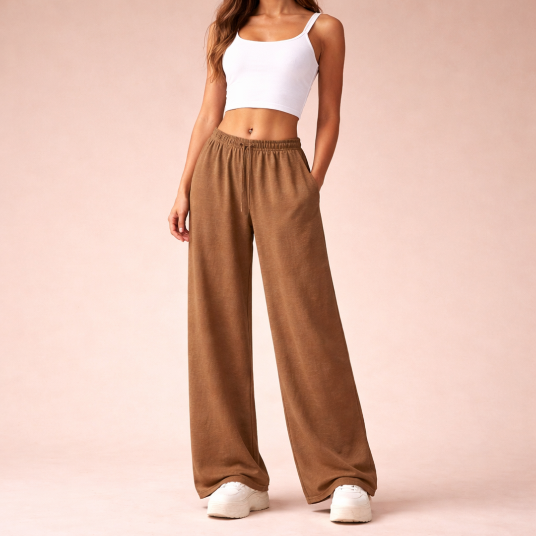 High Waisted Wide Leg Jogging Pants