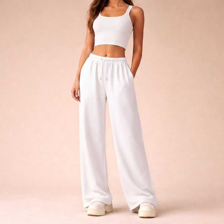 High Waisted Wide Leg Jogging Pants