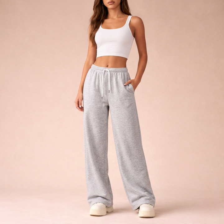 High Waisted Wide Leg Jogging Pants