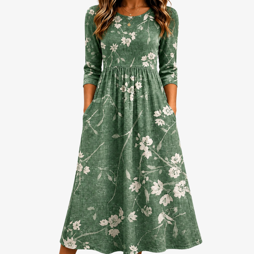 Women's Floral Wedding Guest Midi Dress