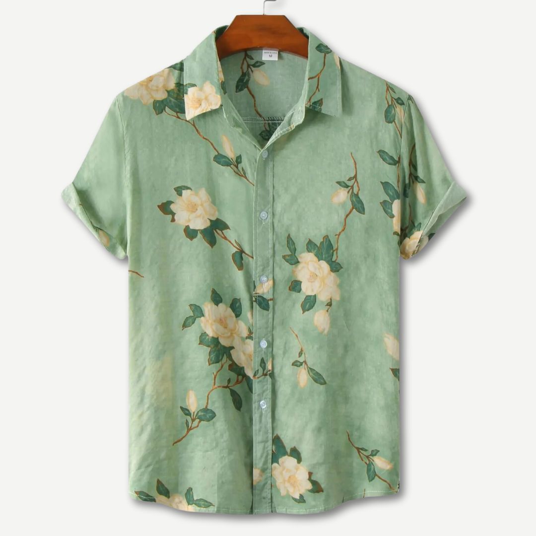 Men's Floral Print Short Sleeve Shirt
