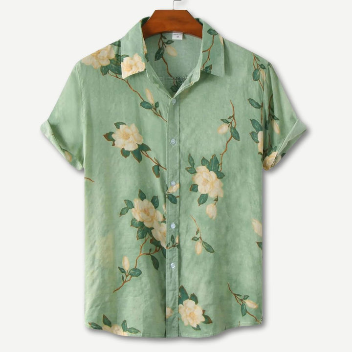 Men's Floral Print Short Sleeve Shirt
