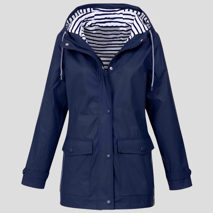 Women's Waterproof Hooded Zip-Up Rain Jacket