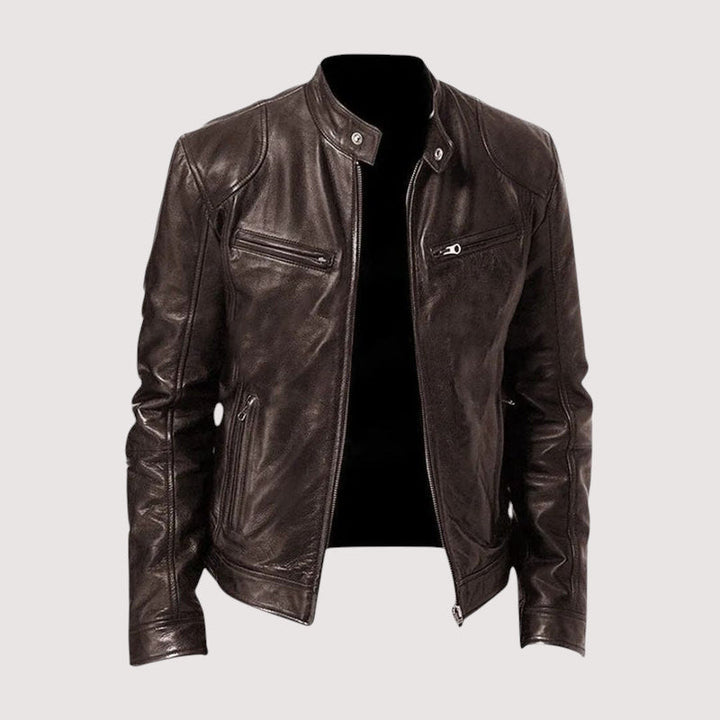 Men's Leather Biker Jacket