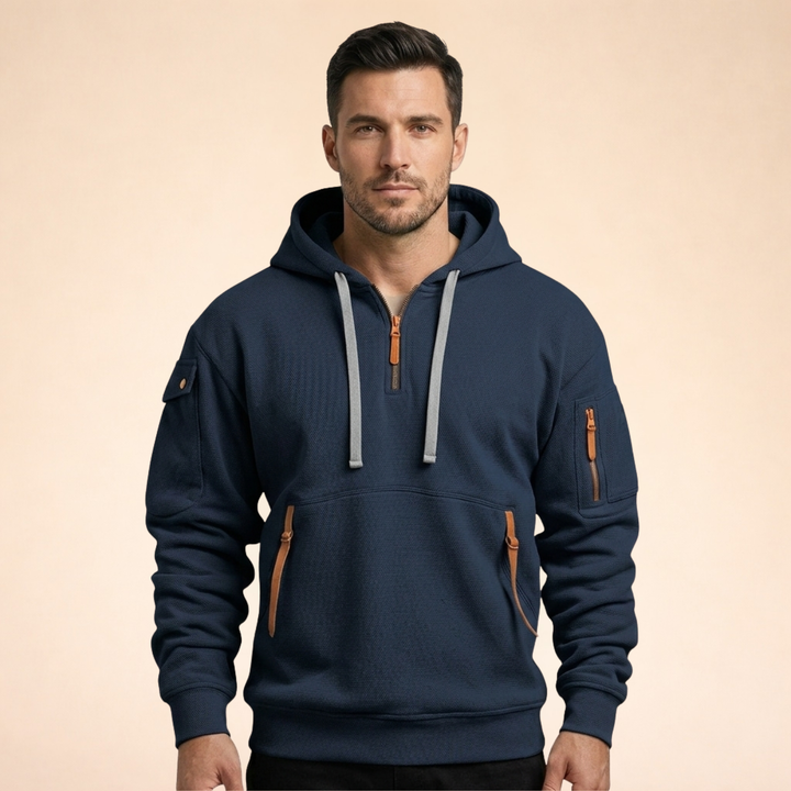 Men's Utility Quarter-Zip Hoodie with Zip Pockets