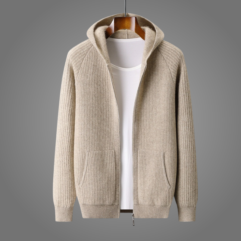 Men's Hooded Knit Cardigan