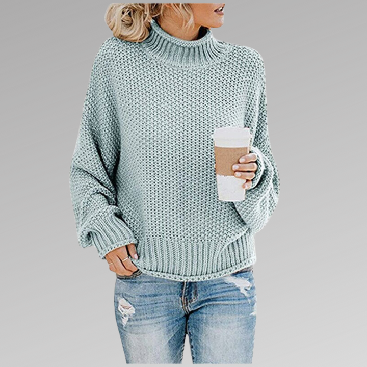Women's Chunky Knit Oversized Turtleneck Sweater