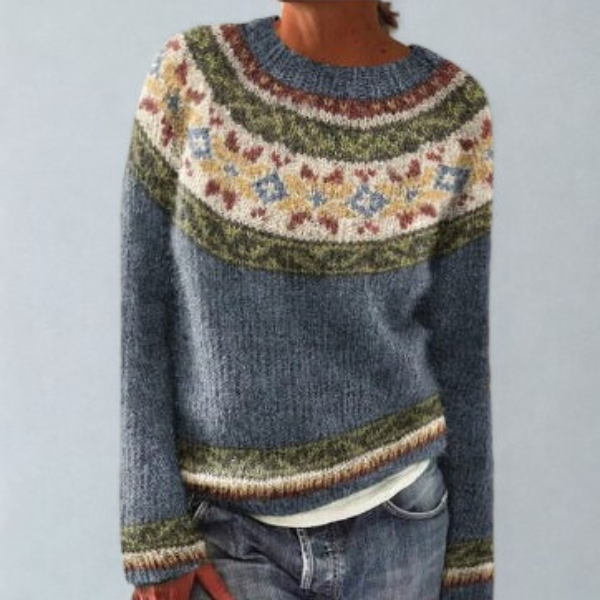 Women's Fair Isle Knit Sweater in Retro Pattern