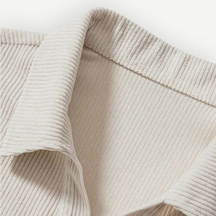 Men's Textured Open Collar Pullover Shirt