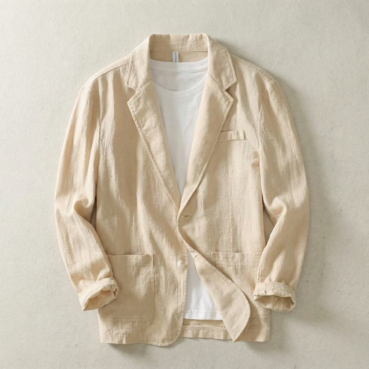 Men's Linen Blend Blazer Jacket in a Relaxed Fit