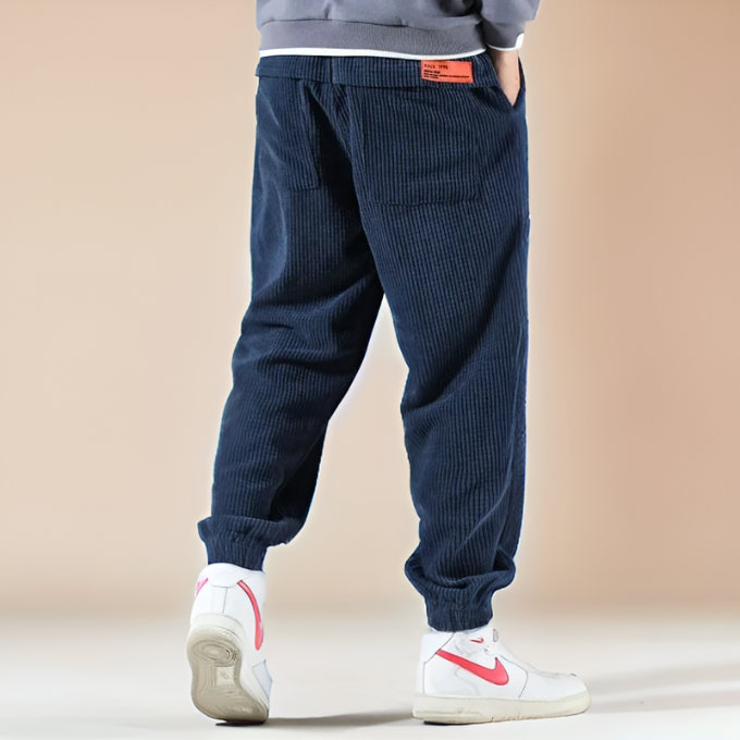 Men's Corduroy Jogger Sweatpants with Drawstring Waist